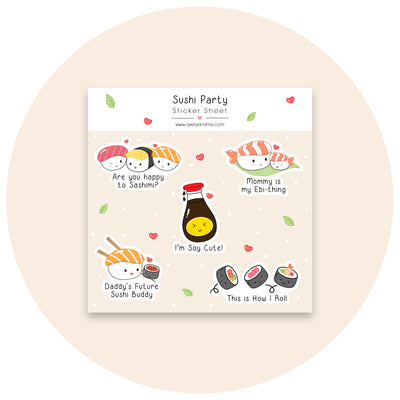 Sushi Variations Happy Cute Funny Gift & Present' Sticker